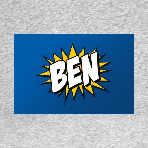 Personalised 'Ben' Kapow Wow Cartoon Comic Style Design by LTFRstudio